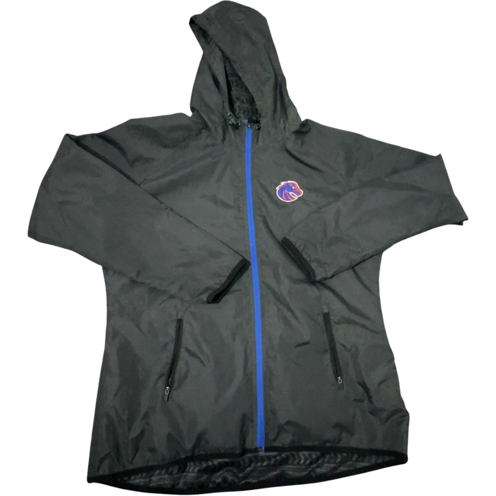 Colosseum Mens XL Gray Boise State Broncos Full Zip Hooded Rain Jacket